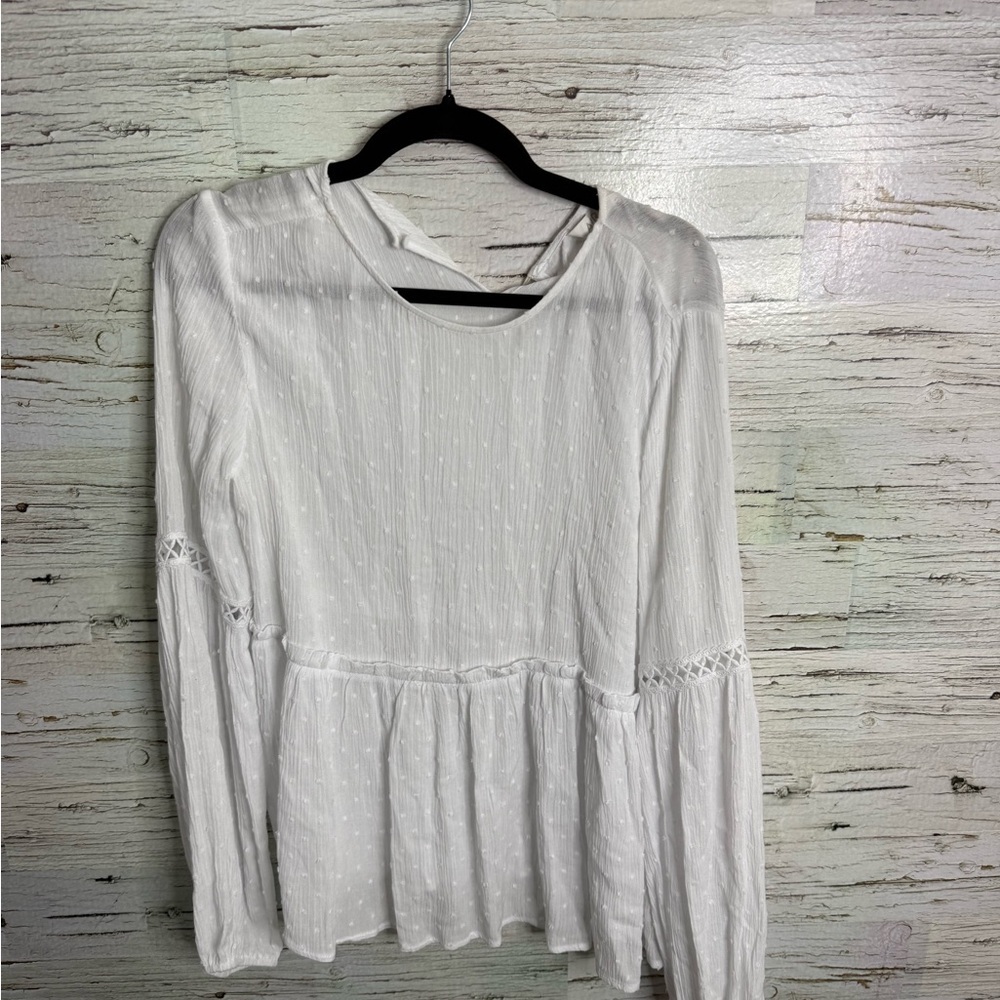 Apricot - white long sleeve blouse boho size 6